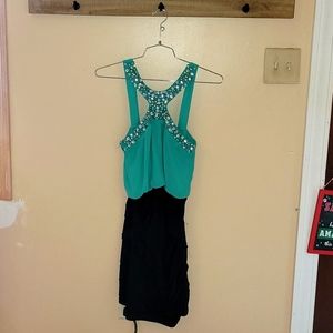 Sequin Green & Black Dress
